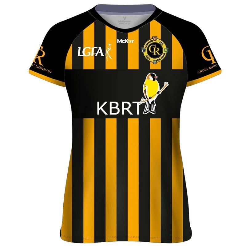 Mc Keever Crossmaglen Rangers LGFA Match Jersey - Womens - Black/Amber Bronze Jersey Tee