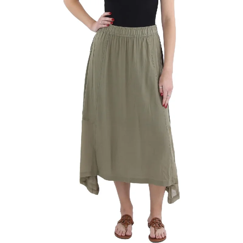 DKNY Womens Handkerchief Hem Mid Calf Midi Skirt pencil skirt chic
