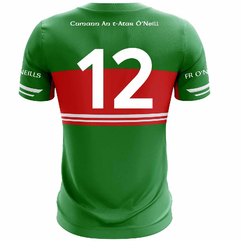 Mc Keever Fr O'Neills GAA Numbered Home Jersey - Adult - Green/Red Round Neck Jersey Tee