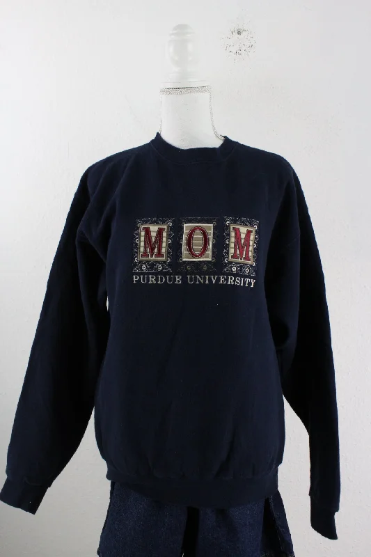 Vintage MOM Sweatshirt (M) Hoodie with Snap Buttons Easy Quick