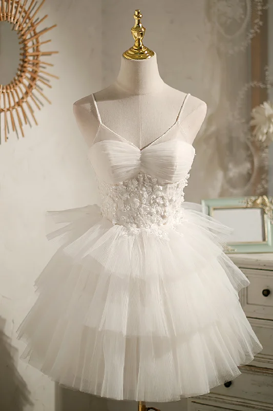 Ivory Spaghetti Straps Sequins Ball Gown Lace Appliques Short/Mini Homecoming Dresses Tunics Review highly Ivory Spaghetti Straps Sequins Ball Gown Lace Appliques Short/Mini Homecoming Dresses Tunics Review highly