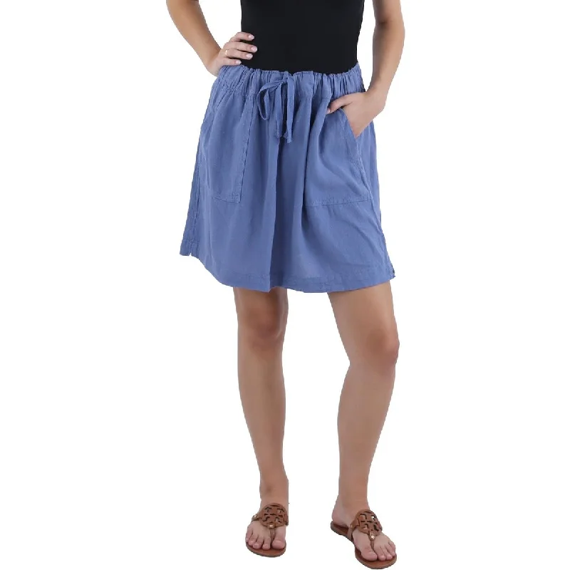 Dash Womens Split Hem Woven A-Line Skirt high slit skirt
