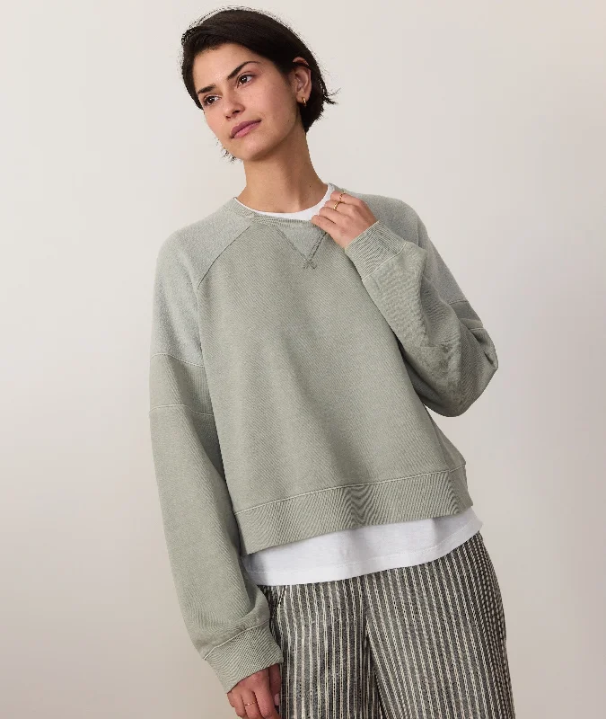 Cloud 9 Crop Sweatshirt Hoodie with Hem Raw Edge Edgy Unfinished