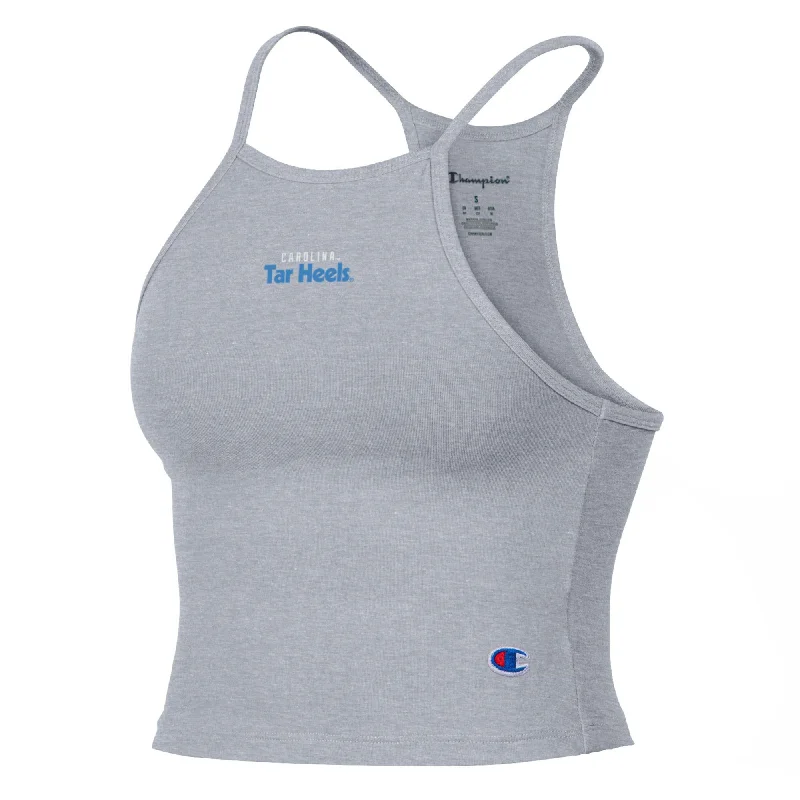 North Carolina Tar Heels Cropped Halter Tank Top in Grey - LIMITED EDITION cropped tank top