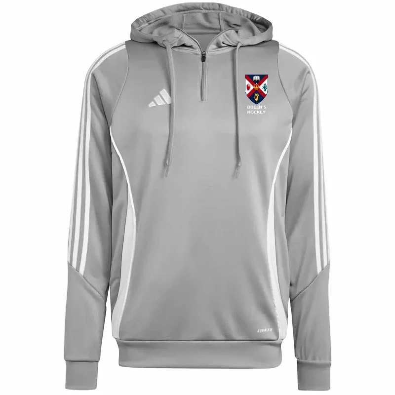 adidas Club Queens Hockey Tiro 24 Training Hoodie - Adult - Grey Hoodie with Cuffed Sleeves Snug Secure