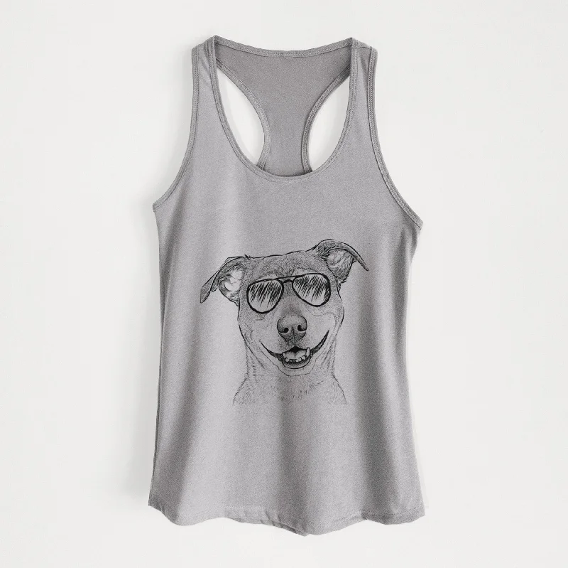 Reese the Mountain Cur - Women's Racerback Tanktop metallic tank top