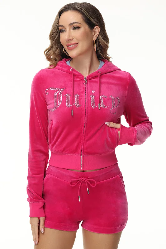 Front Bling Hoodie Hoodie with High-Low Hem Asymmetrical Trendy