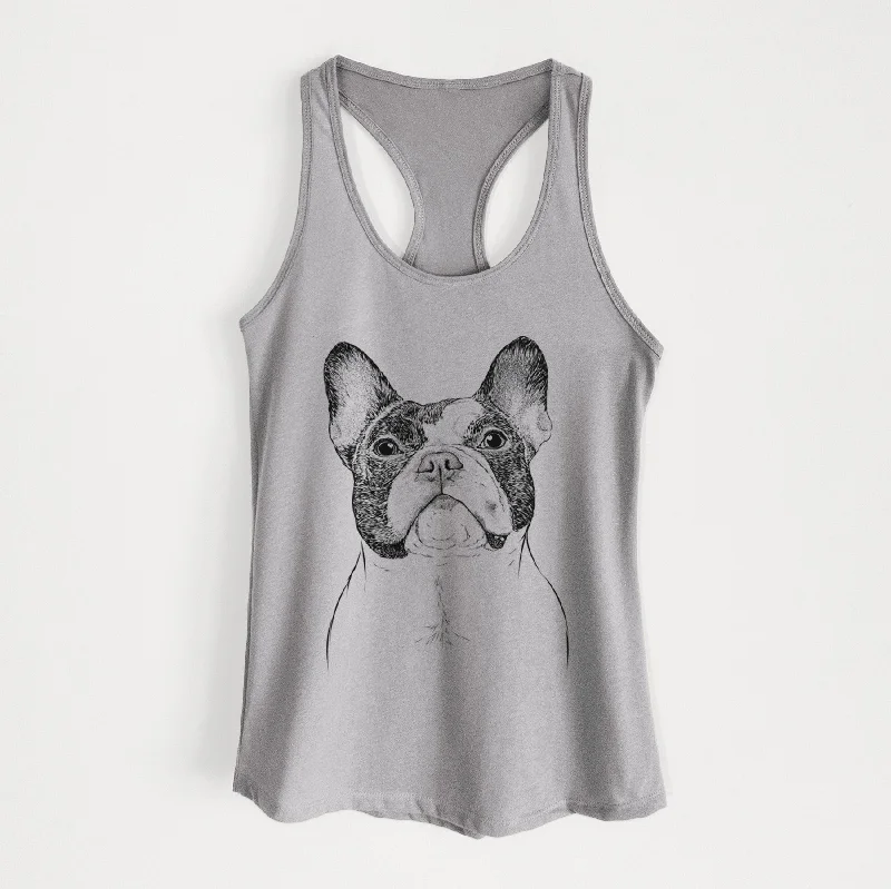 Ella the French Bulldog - Women's Racerback Tanktop off shoulder tank