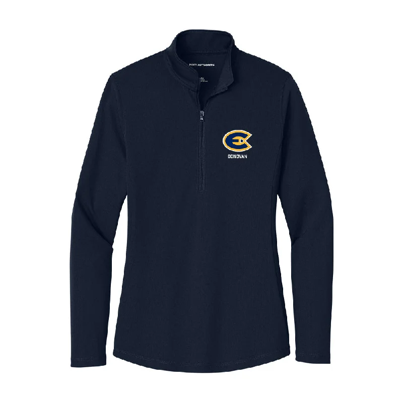 UW Eau Claire - NCAA Women's Soccer : Emma Donovan - Women's Lightweight Quarter Zip Jacket Boat Neck Shawl Collar Notched Collar