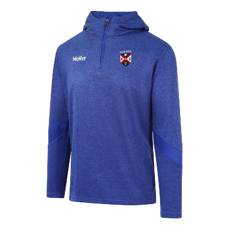 Mc Keever QUB RFC Core 22 1/4 Zip Hoodie - Adult - Royal Hoodie with Pastel Soft Subtle