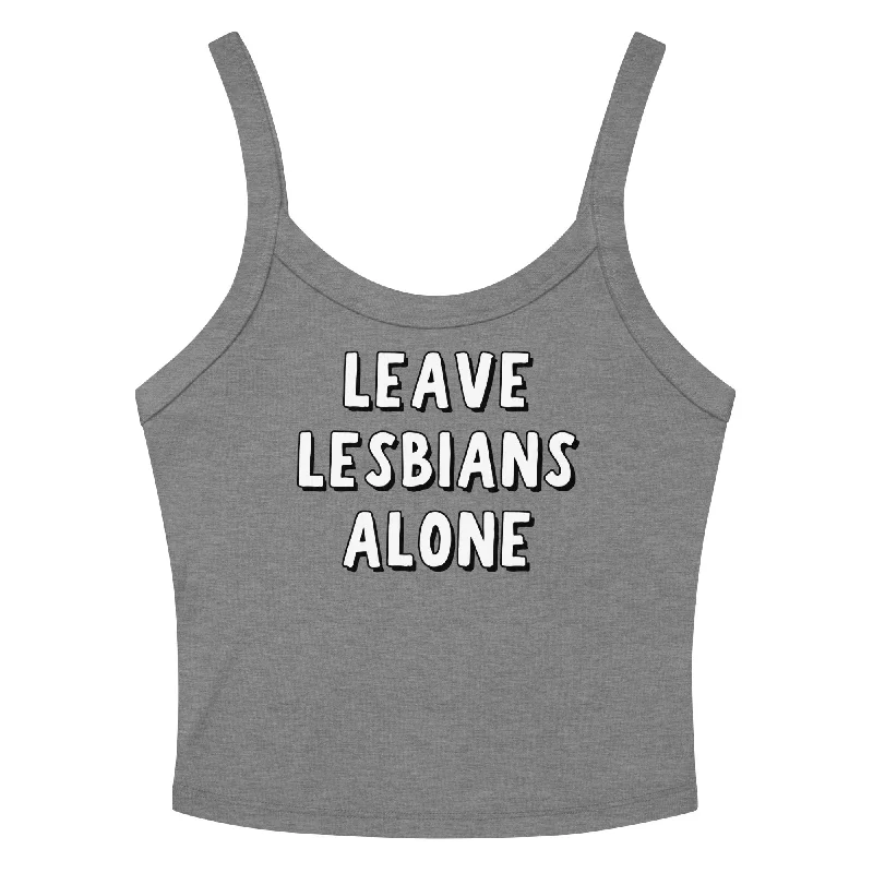 Leave Lesbians Alone (Black & White) Scoop Neck Tank Top spandex blend tank