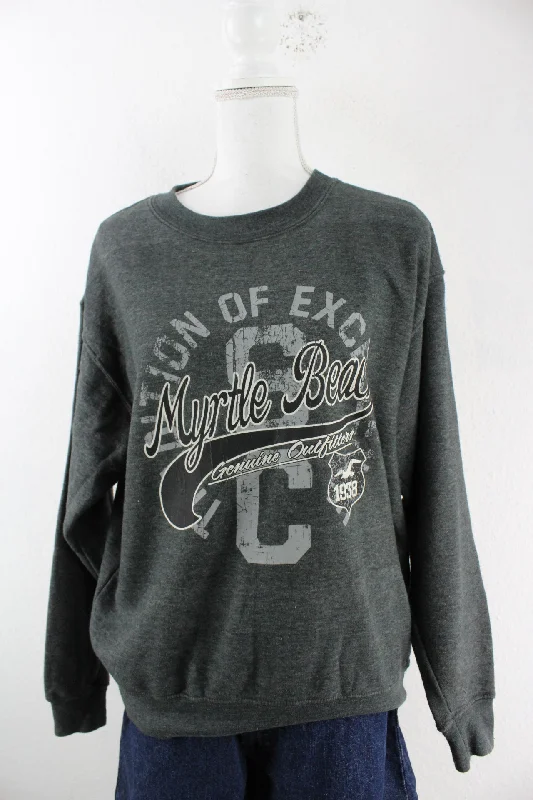 Vintage Grey Sweatshirt (M) Hoodie with Relaxed Fit Easy Casual