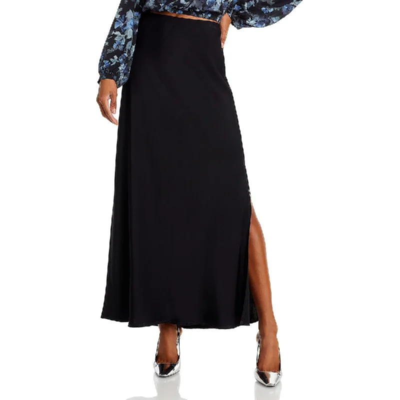 Bella Dahl Womens Satin Slit Bias Maxi Skirt chiffon skirt floaty