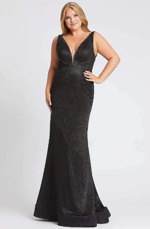 Mac Duggal 48895F Deep V-Neck Dress Tunics Prom sequined