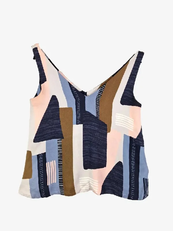 Elk Abstract Pastel Tank Top Size 10 sheer tank top