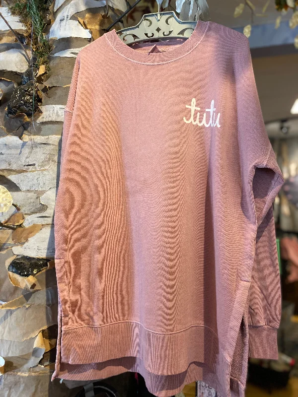 Tutu Adult Oversized Boyfriend Tunic Sweatshirt (2022) Hoodie with Hem Ribbing Snug Secure