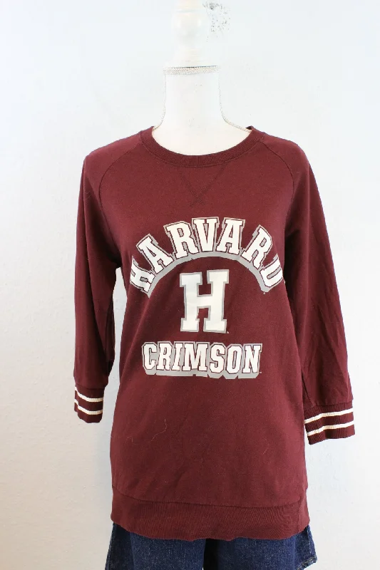 Vintage Harvard Sweatshirt (M) Hoodie with Monochrome Minimalist Simple