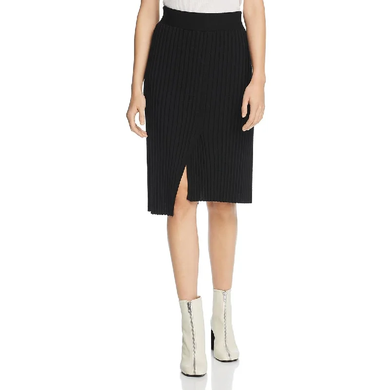 ATM Womens Merino Wool Ribbed Skirt mini skirt trendy