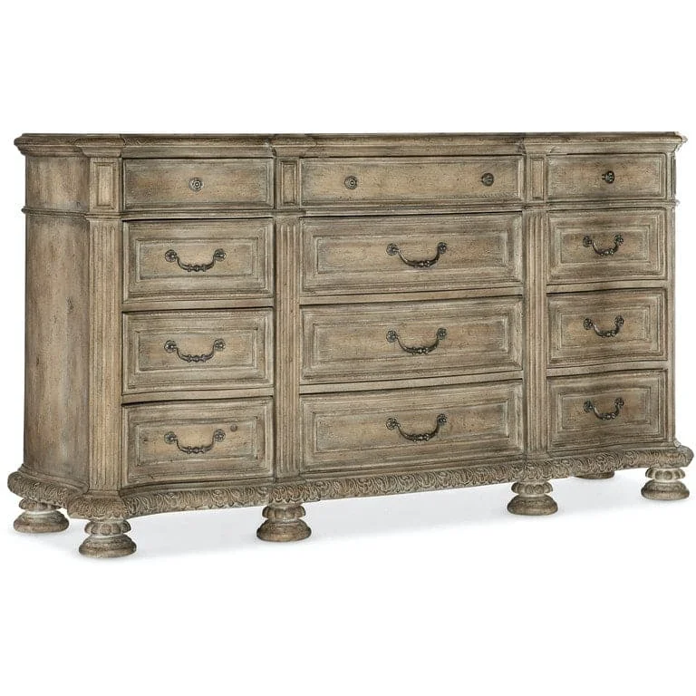 Castella Twelve Drawer Dresser Square Neckline Feminine
