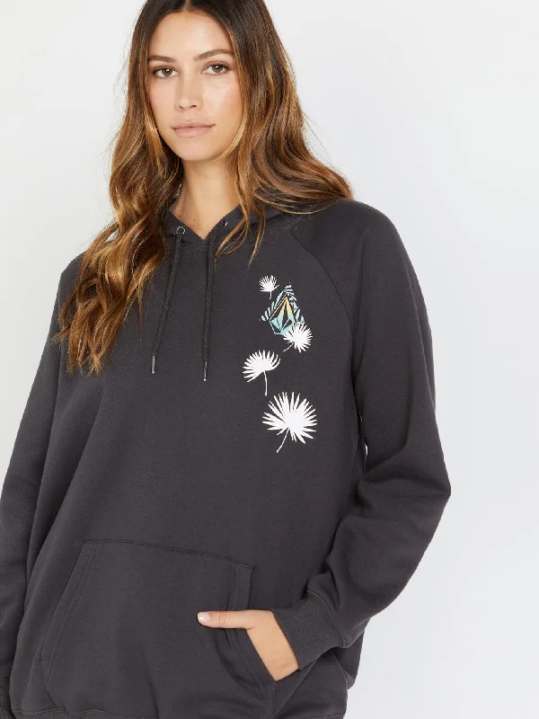 Truly Stoked Boyfriend Hoodie - Vintage Black Hoodie with Color Block Contrast Stylish