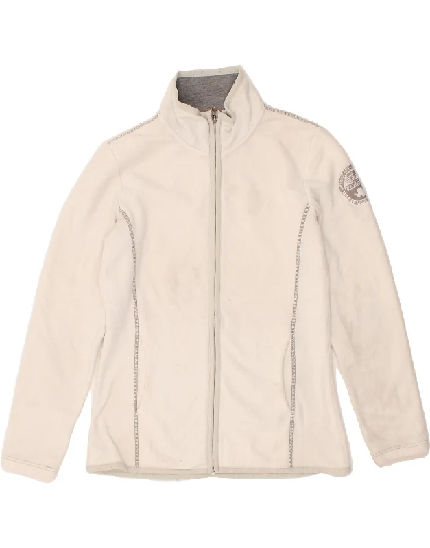 NAPAPIJRI Womens Fleece Jacket UK 12 Medium White Denim Jacket Leather Jacket Suede Jacket