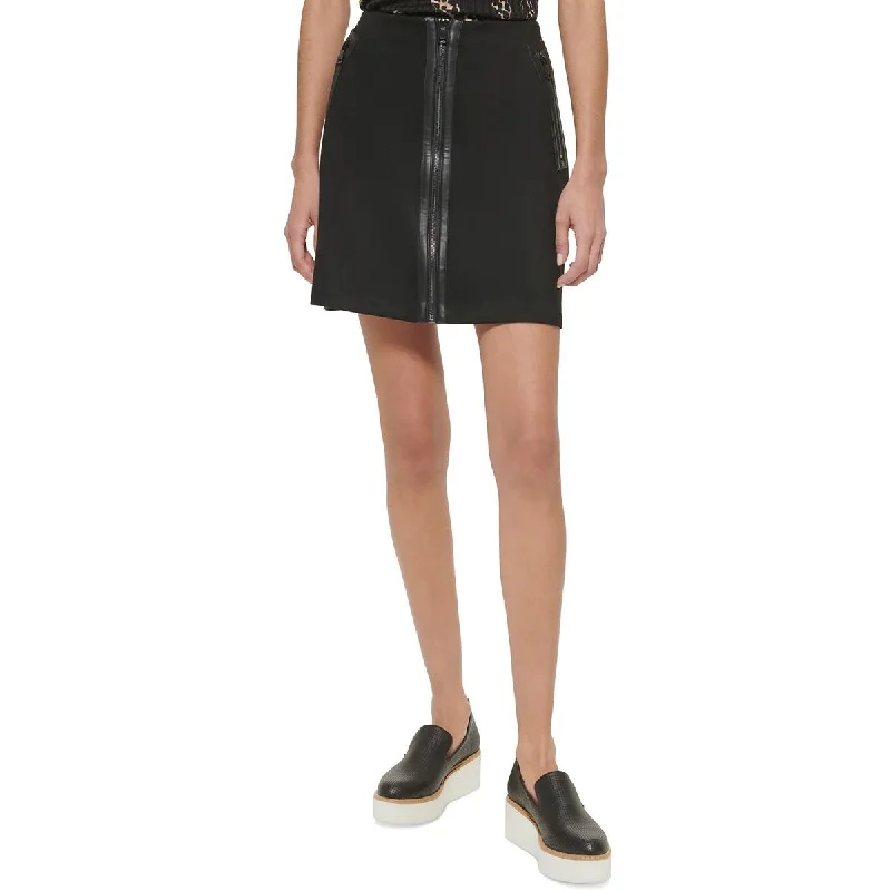 DKNY Womens Zipper Faux Suede Mini Skirt lace skirt romantic