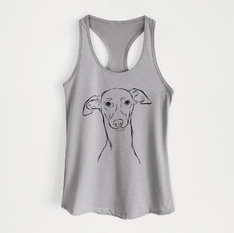 Ziggie the Italian Greyhound - Women's Racerback Tanktop lime green tank
