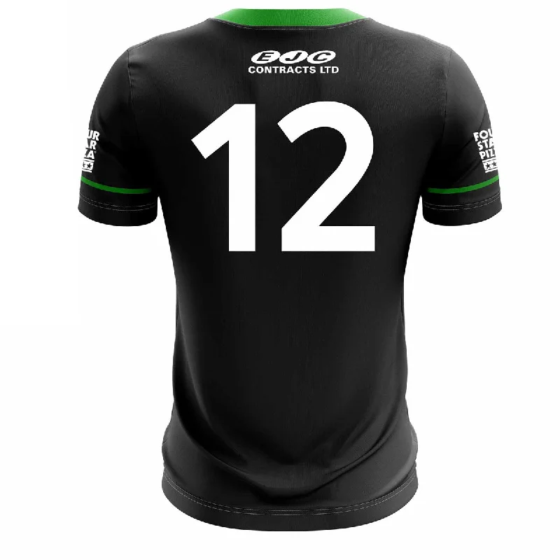 Mc Keever Queens GAA Official Gaelic Football Numbered Away Jersey - Adult - Black Player Fit Spring Jersey Blouse Mc Keever Queens GAA Official Gaelic Football Numbered Away Jersey - Adult - Black Player Fit Spring Jersey Blouse