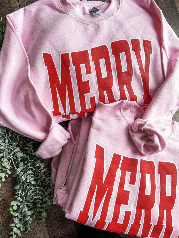 MERRY Pink Sweatshirt Hoodie Dress Longline Feminine