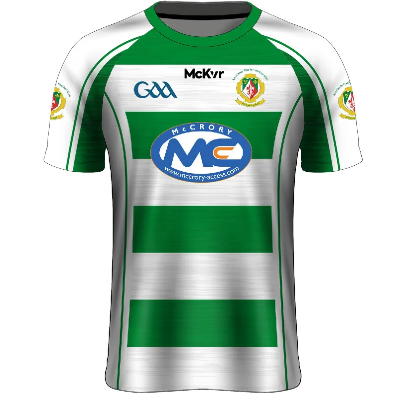 Mc Keever Sarsfields GAA Match Jersey - Womens - White/Green Scoop Neck Jersey Top