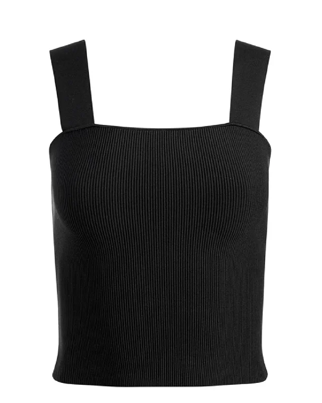 Black Torie Wide Strap Tank strappy tank top