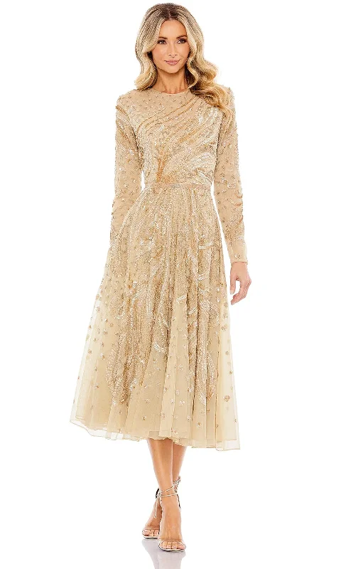 Mac Duggal 5572 - Tea Length Sequin Dress Tunics Canvas sturdy