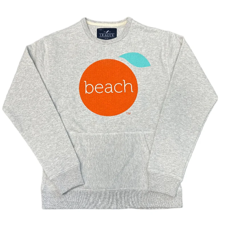 Orange Beach Kangaroo Crew Sweatshirt Hoodie with Toggle Buttons Decorative Unique