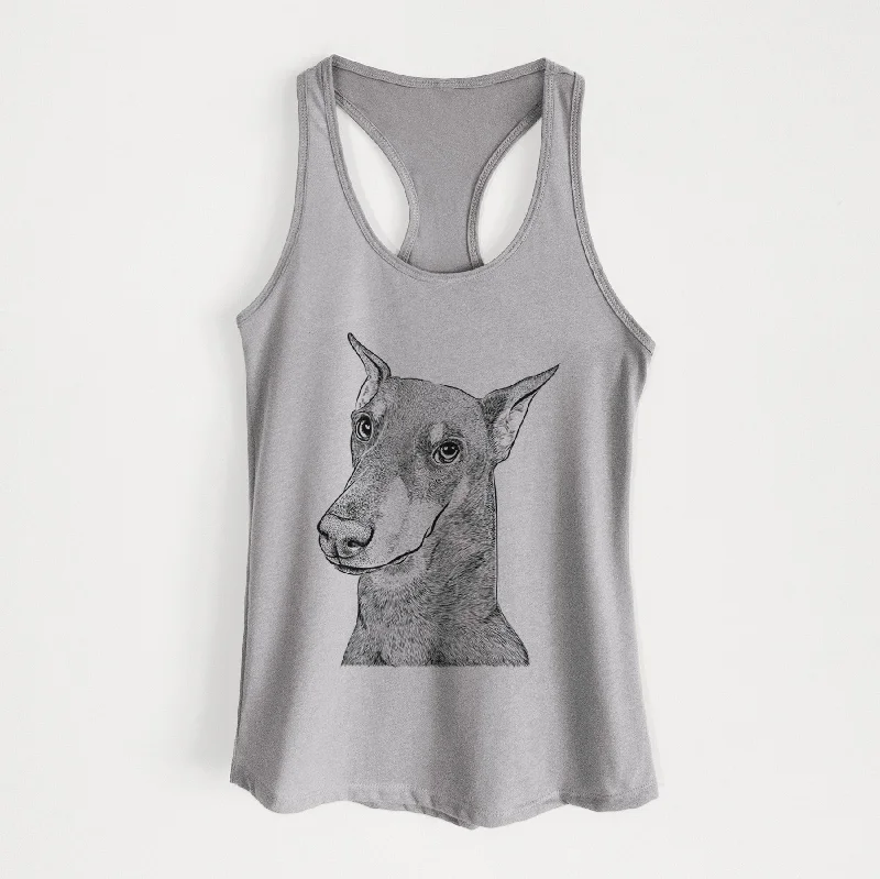 Shelby the Doberman Pinscher - Women's Racerback Tanktop peach tank top