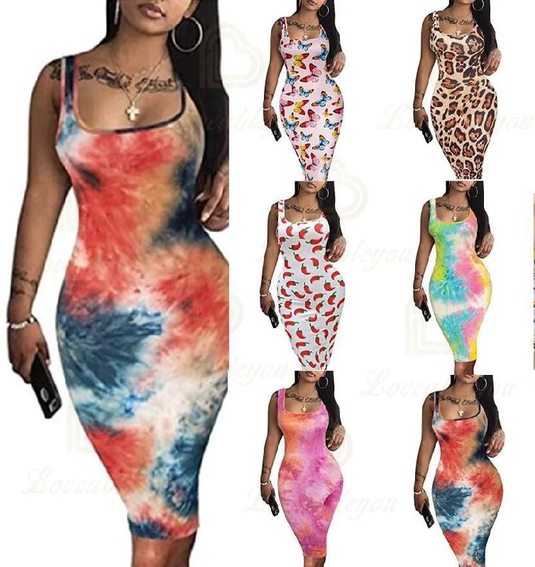 Summer Low Neck Dress Women's Long Sleeve Sleeveless Tank Top Bodycon Mini Club Dress Tank Top Tight Dresses bronze tank top