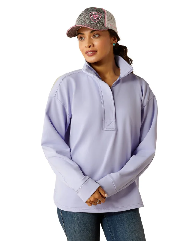 Women's Breeze Logo 1/2 Zip Sweatshirt Hoodie with Crew Neck Simple Timeless