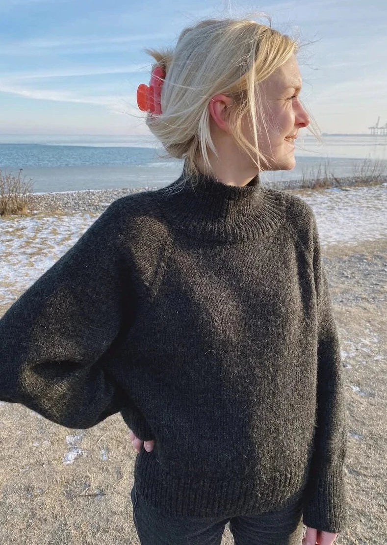 Louvre Sweater, Petite Knit. Knitting Pattern Real Fur Shearling Chenille