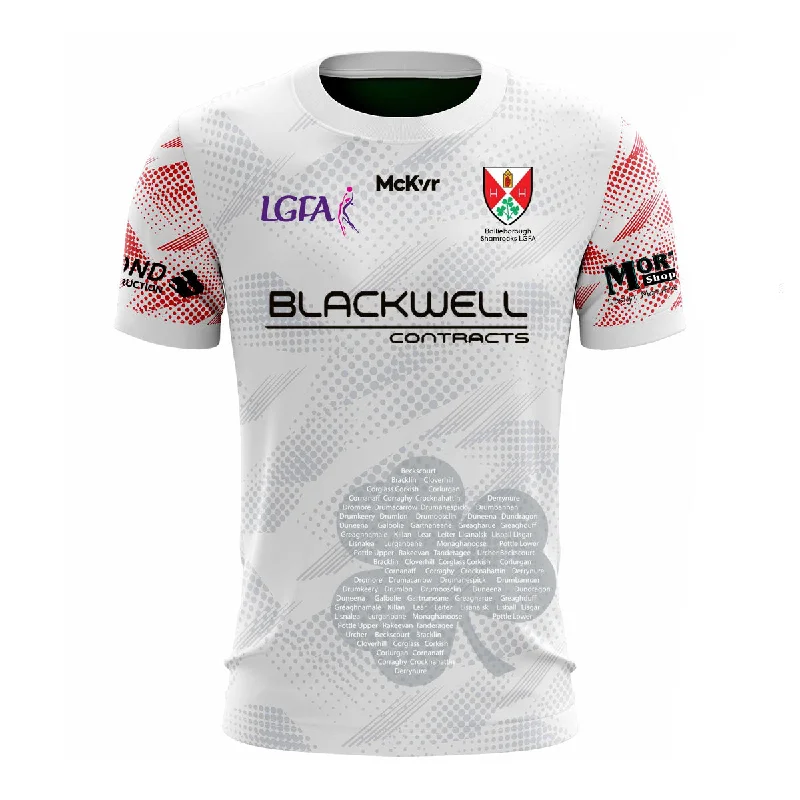 Mc Keever Bailieborough Shamrocks GAA Ladies Goalkeeping Jersey - Womens - White Off Shoulder Jersey Top