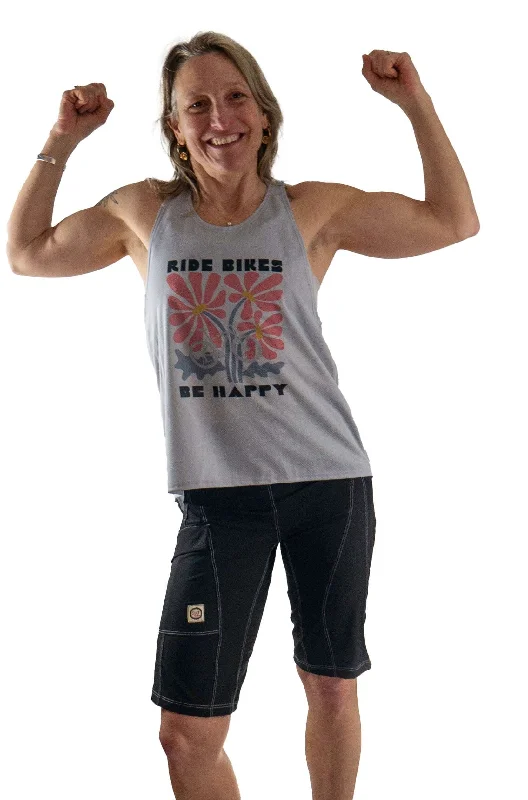 Ride Bikes Be Happy Tank FUN lace tank top