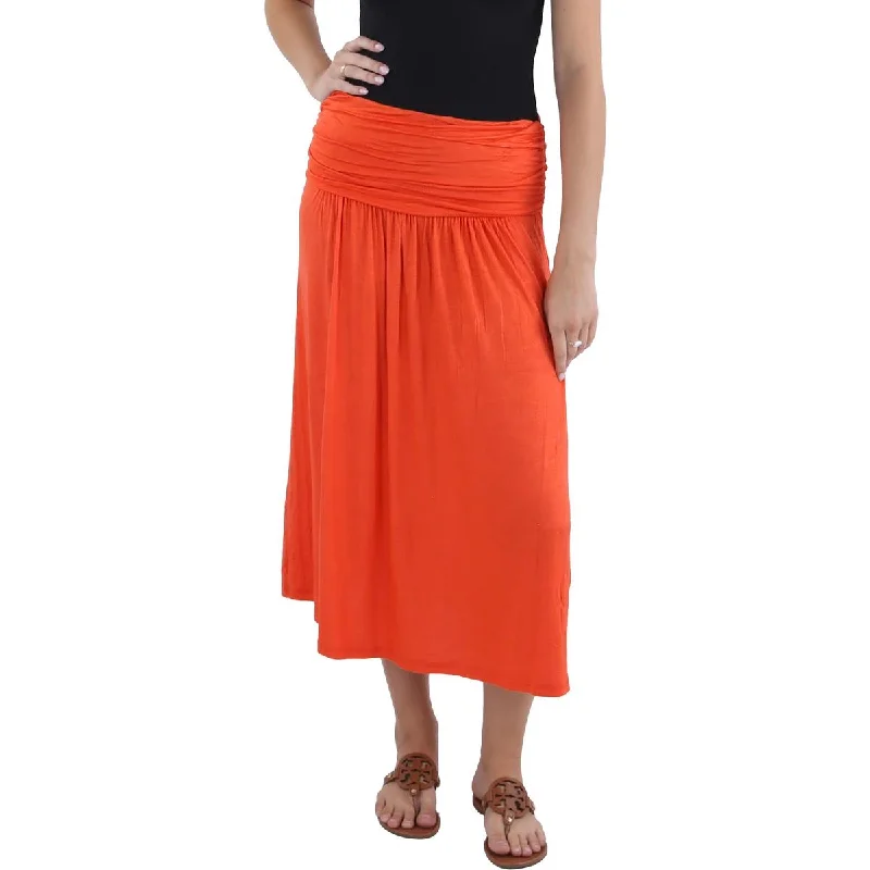 24seven Comfort Apparel Womens Casual Daytime A-Line Skirt chiffon skirt lightweight