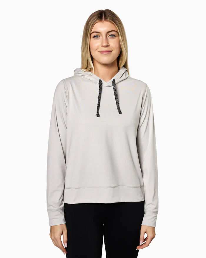 Toes On The Nose Cove Hoodie | Women's in Heather Natural Hoodie with Metallic Shiny Futuristic
