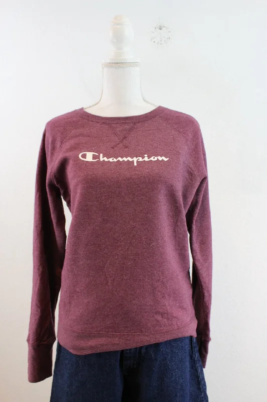 Vintage Champion Sweatshirt (S) Hoodie with Back Slit Movement Comfort