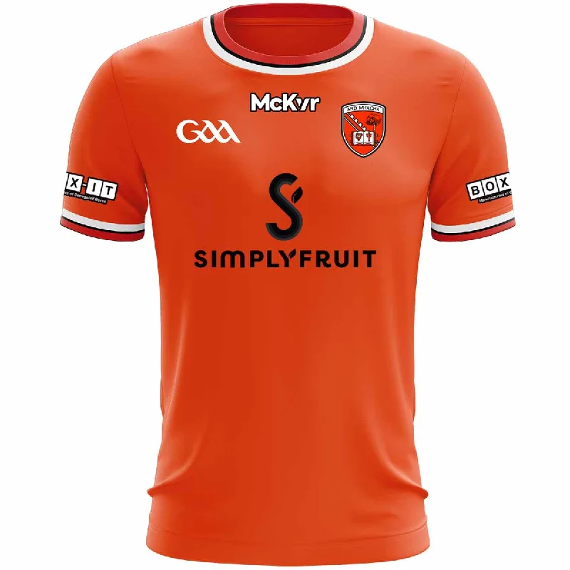 Mc Keever Armagh GAA Official Home Jersey - Adult - Orange Pure White Jersey Tee