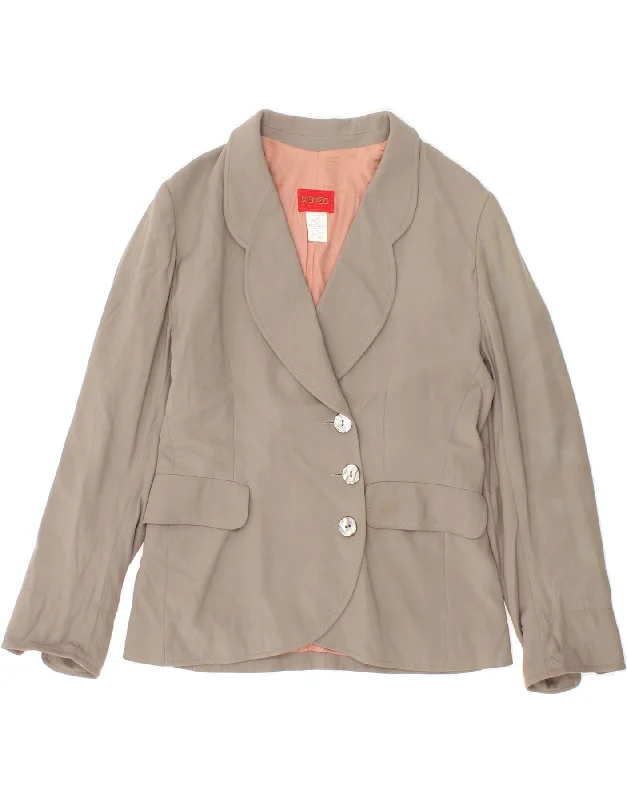 KENZO Womens 3 Button Blazer Jacket UK 12 Medium Khaki Tie Dye Wool Faux Fur Jacket Real Fur Jacket Shearling Jacket KENZO Womens 3 Button Blazer Jacket UK 12 Medium Khaki Tie Dye Wool Faux Fur Jacket Real Fur Jacket Shearling Jacket