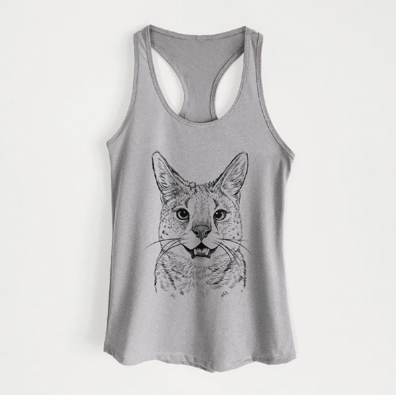 Lucky the Serval Cat - Women's Racerback Tanktop cute tank top