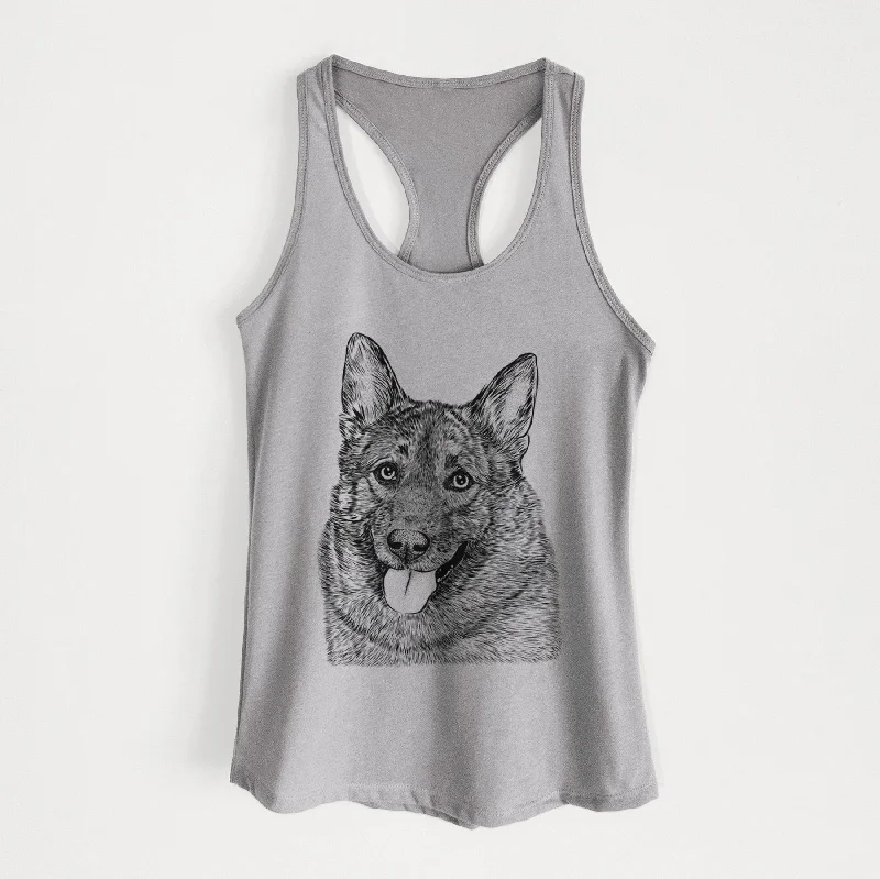 Kasia the Norwegian Elkhound - Women's Racerback Tanktop cropped tank top