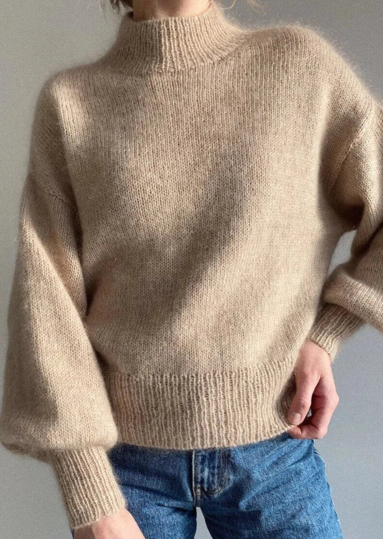 Balloon Sweater, Petite Knit. Knitting Pattern Plaid Sweater Polka Dot Checkered