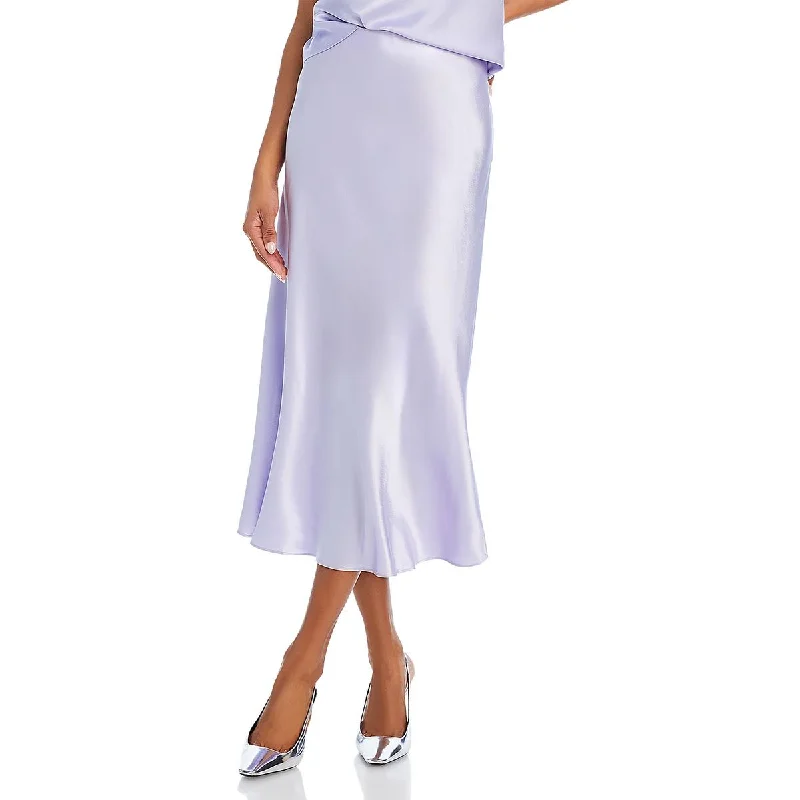 Rails Womens Anya Satin A-Line Midi Skirt tiered skirt playful