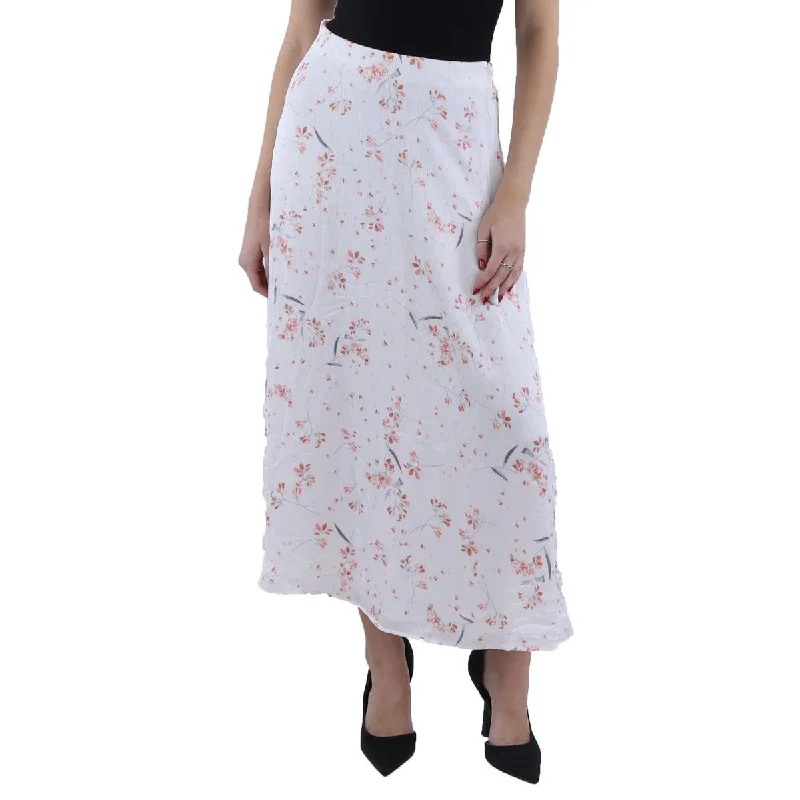 Vince Camuto Womens Chiffon Floral Print A-Line Skirt a-line skirt cut
