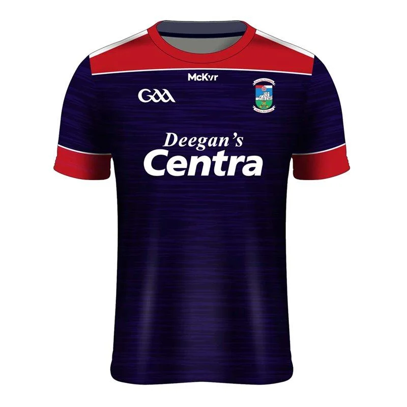 Mc Keever Gortnahoe-Glengoole GAA Mens Training Jersey - Tight Fit - Navy/Red Polo Neck Jersey Top